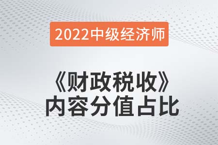  2022年中級(jí)經(jīng)濟(jì)師《財(cái)政稅收》各章節(jié)內(nèi)容重要程度占比