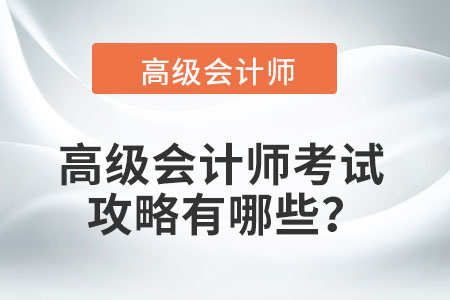 高級(jí)會(huì)計(jì)師考試攻略有哪些？
