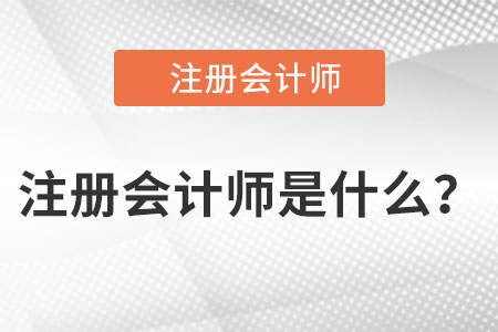 注冊會計師是什么？