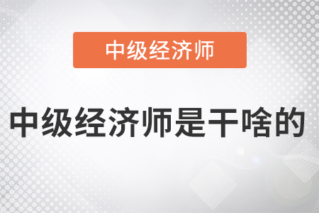 中級經(jīng)濟(jì)師是干啥的
