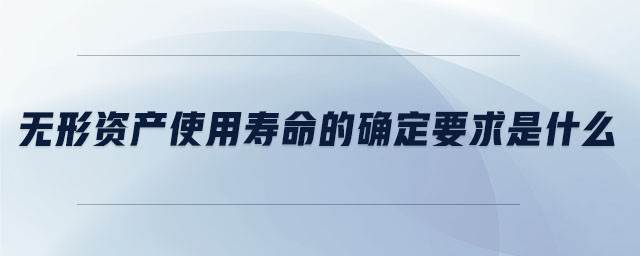 無形資產使用壽命的確定要求是什么