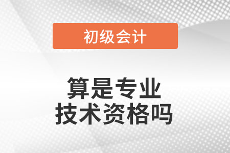 初級會計職稱算專業(yè)技術(shù)資格嗎？