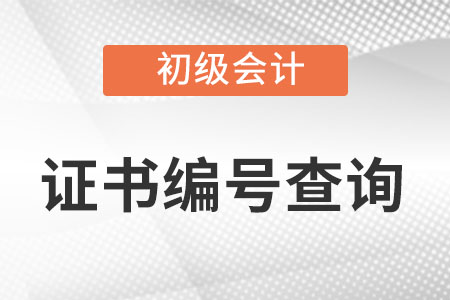 初級(jí)會(huì)計(jì)證書(shū)編號(hào)查詢方法是什么？