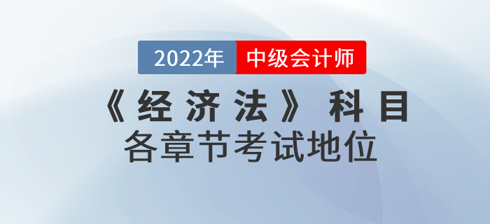 2022年中級會計《經(jīng)濟法》科目，各章節(jié)考試地位什么樣？