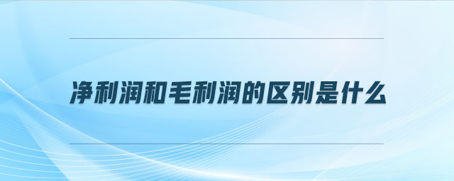 凈利潤(rùn)和毛利潤(rùn)的區(qū)別是什么