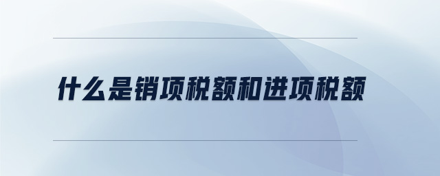 什么是銷項稅額和進項稅額