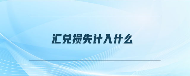匯兌損失計入什么