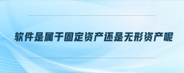 軟件是屬于固定資產還是無形資產呢