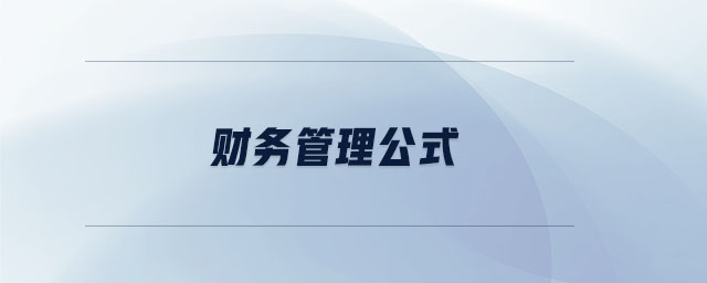 財(cái)務(wù)管理公式