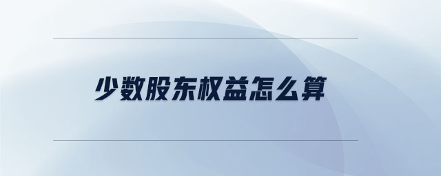 少數(shù)股東權益怎么算
