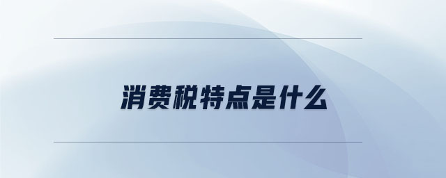 消費稅特點是什么