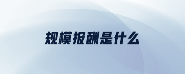 規(guī)模報酬是什么