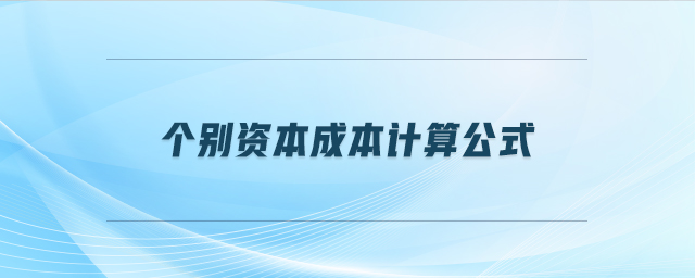 個別資本成本計算公式