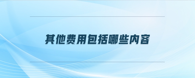 其他費用包括哪些內容