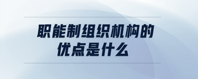 職能制組織機構(gòu)的優(yōu)點是什么