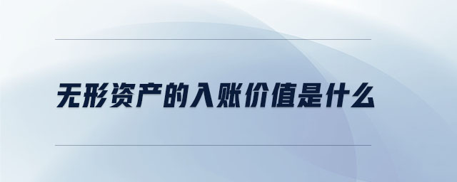 無形資產(chǎn)的入賬價(jià)值是什么