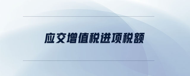 應(yīng)交增值稅進(jìn)項(xiàng)稅額