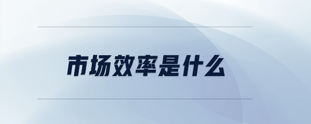 市場效率是什么