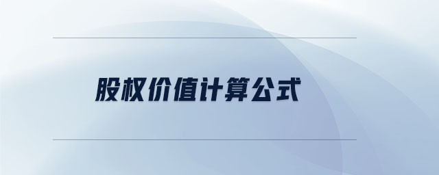 股權(quán)價值計算公式