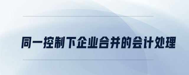 同一控制下企業(yè)合并的會計(jì)處理