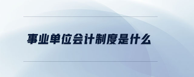 事業(yè)單位會計制度是什么