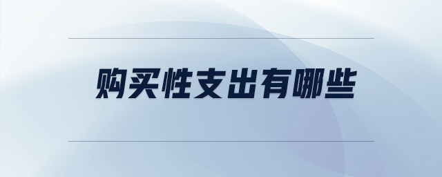 購(gòu)買性支出有哪些