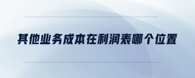 其他業(yè)務(wù)成本在利潤表哪個位置