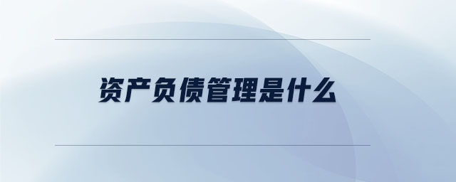 資產負債管理是什么