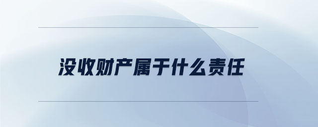 沒(méi)收財(cái)產(chǎn)屬于什么責(zé)任