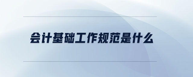 會計基礎工作規(guī)范是什么