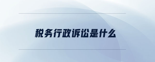 稅務行政訴訟是什么