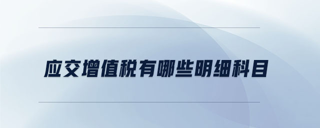 應(yīng)交增值稅有哪些明細科目