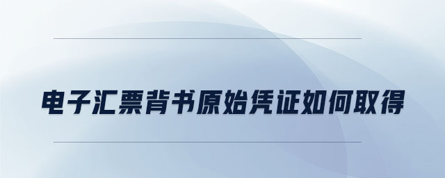 電子匯票背書(shū)原始憑證如何取得