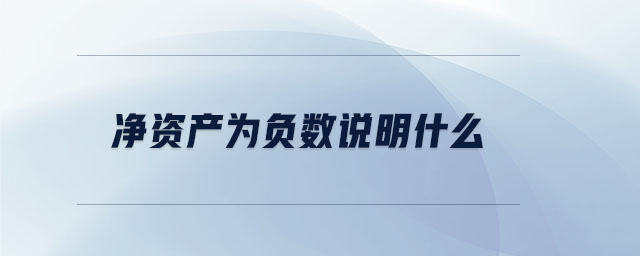 凈資產為負數(shù)說明什么