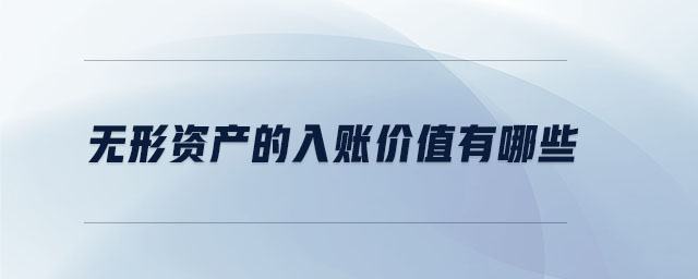 無形資產(chǎn)的入賬價值有哪些