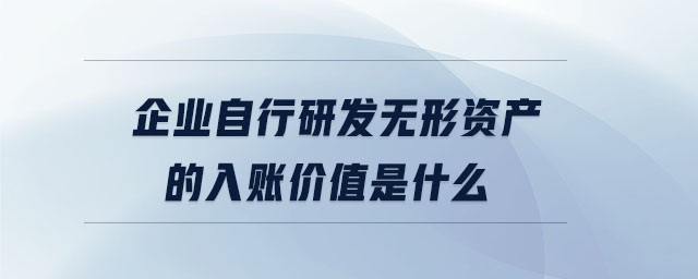 企業(yè)自行研發(fā)無形資產(chǎn)的入賬價(jià)值是什么