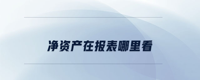 凈資產(chǎn)在報(bào)表哪里看