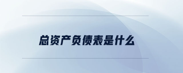 總資產(chǎn)負債表是什么