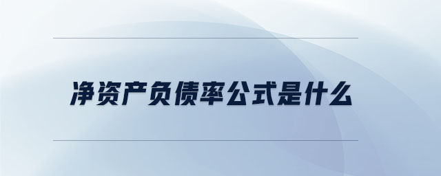 凈資產(chǎn)負債率公式是什么