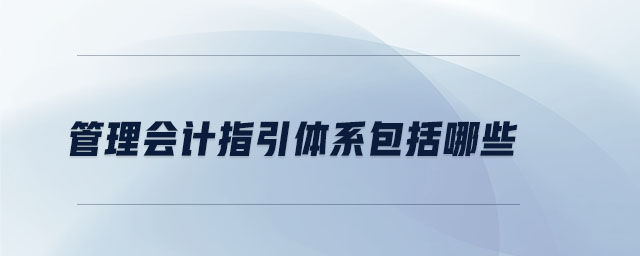 管理會計指引體系包括哪些