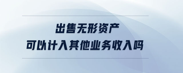 出售無形資產(chǎn)可以計(jì)入其他業(yè)務(wù)收入嗎