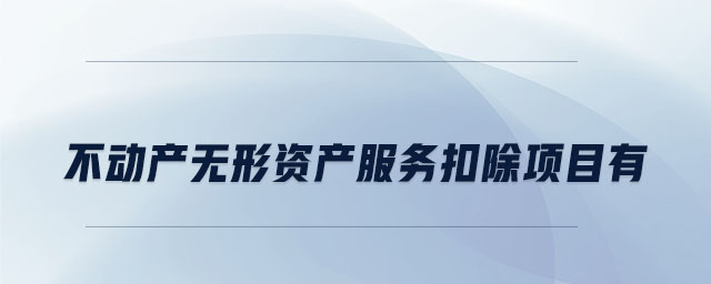 不動產(chǎn)無形資產(chǎn)服務(wù)扣除項(xiàng)目有