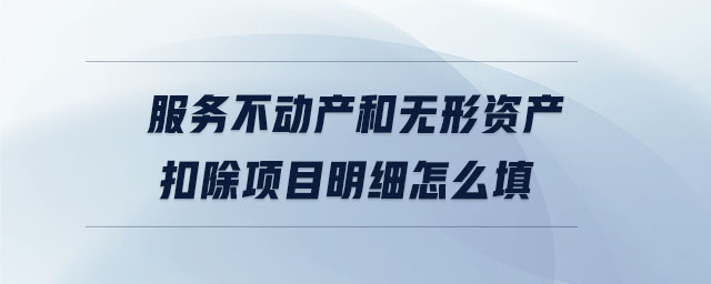 服務不動產(chǎn)和無形資產(chǎn)扣除項目明細怎么填