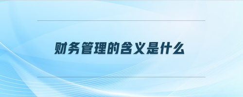 財務(wù)管理的含義是什么