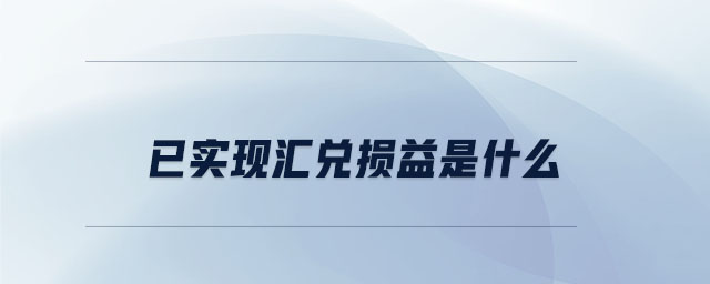 已實現(xiàn)匯兌損益是什么