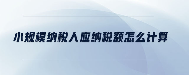 小規(guī)模納稅人應(yīng)納稅額怎么計算