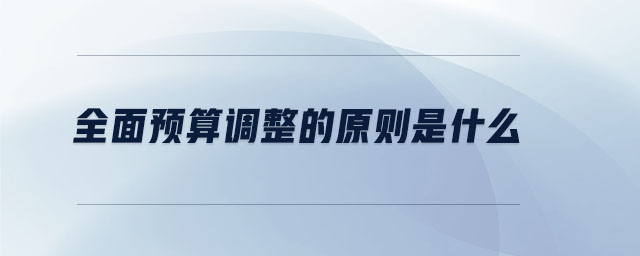全面預算調(diào)整的原則是什么