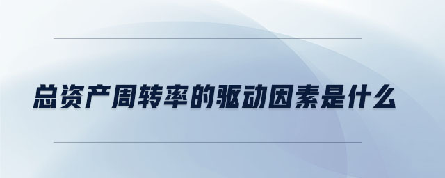 總資產(chǎn)周轉(zhuǎn)率的驅(qū)動因素是什么