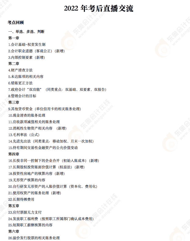2022年《初級會計實務》考后點評第十場