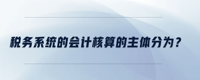 稅務(wù)系統(tǒng)的會(huì)計(jì)核算的主體分為？